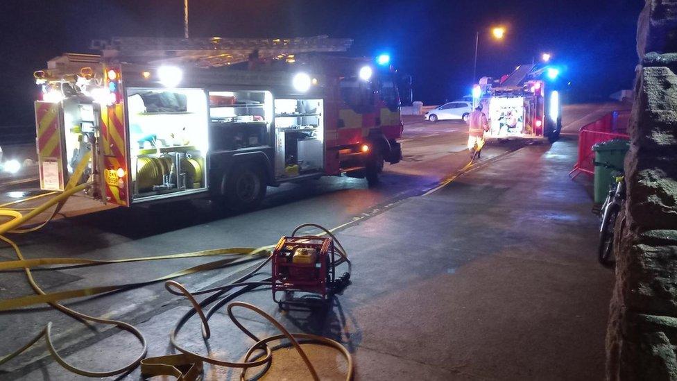 Fire engines on Marine Parade