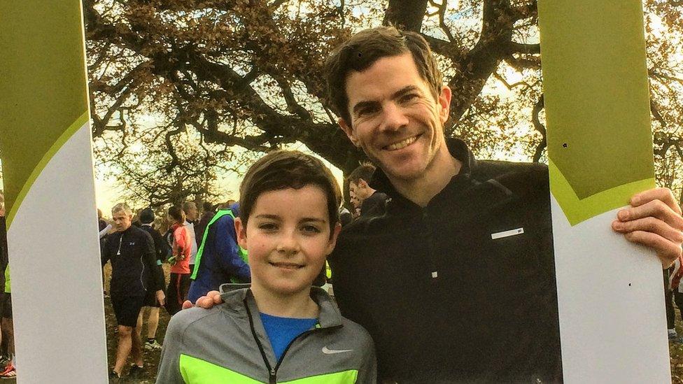 Owen Delaney and his Son at Bushy Parkrun