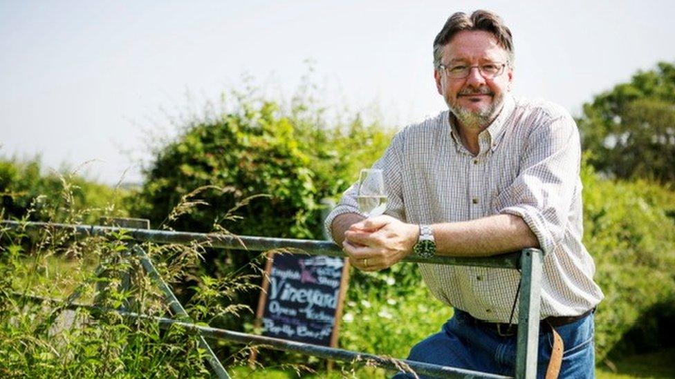 Barry Lewis in his vineyard