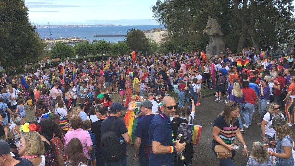 Crowds at Guernsey Pride