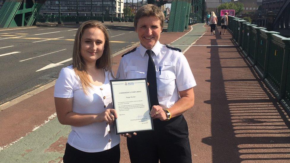 Paige Hunter and Northumbria Police Chief Superintendent Sarah Pitt