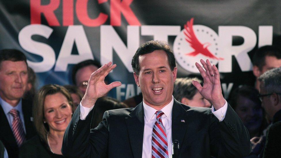 Rick Santorum in iowa on caucus night 2012