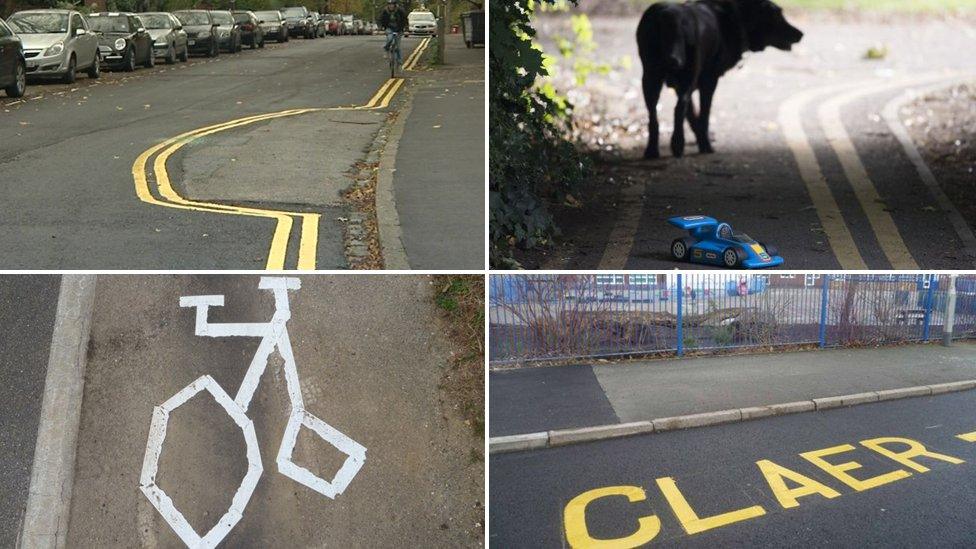 Wrongly painted road signs