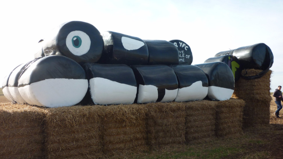 Hay bale art