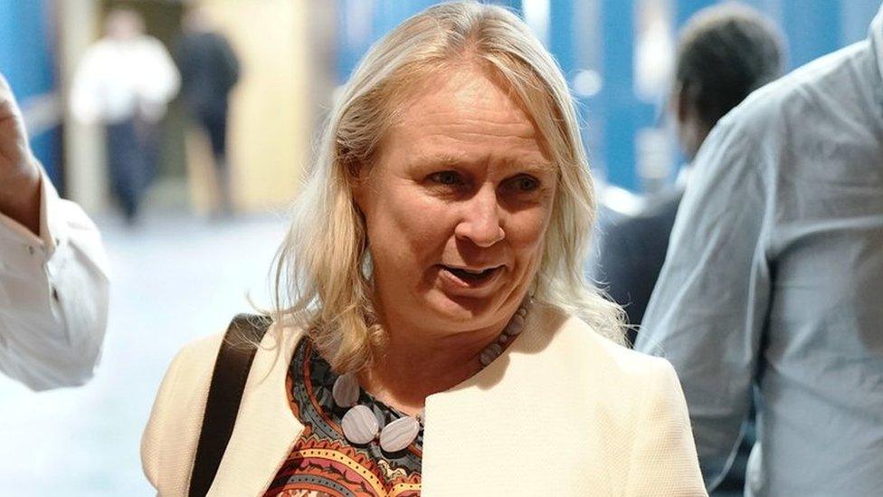 Felicity Buchan MP arrives for the Conservative Party annual conference at the International Convention Centre in Birmingham