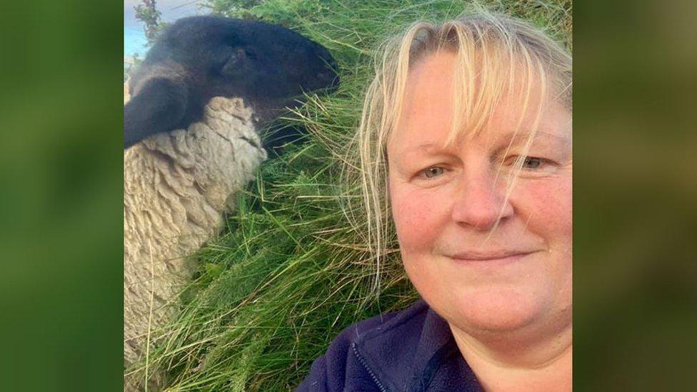 Melanie MacLean and her lamb