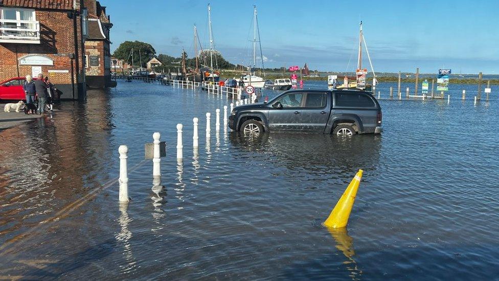 Car in floodwater