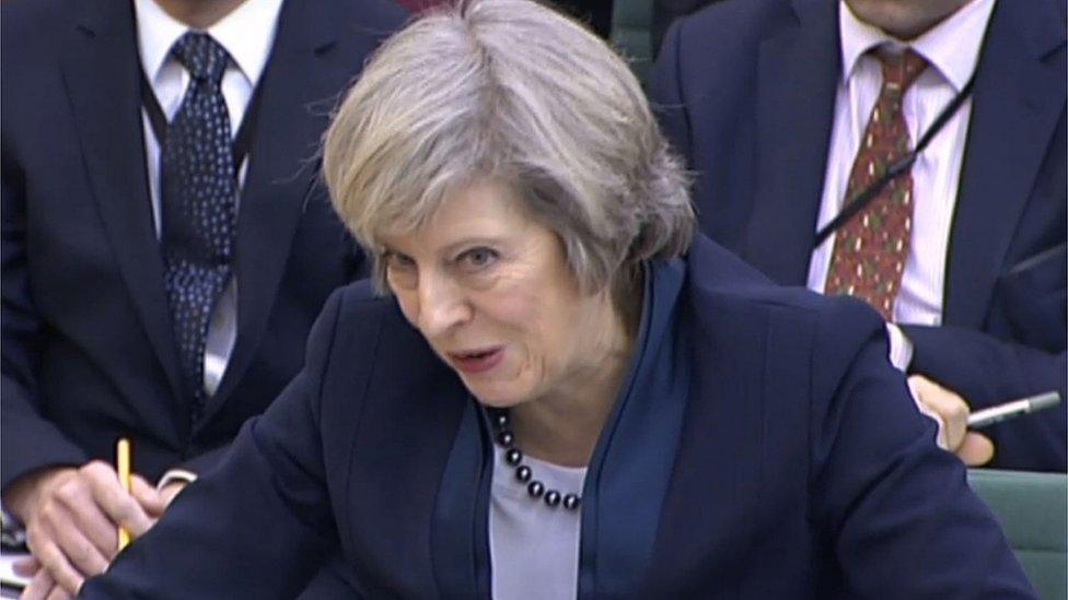 Theresa May before the Liaison Committee