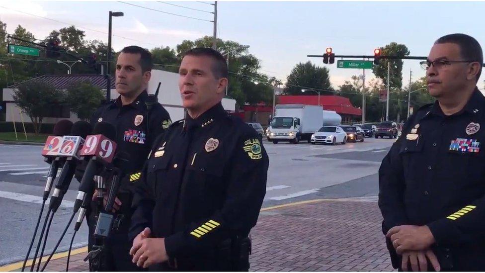 Photo of police in Orlando during news conference