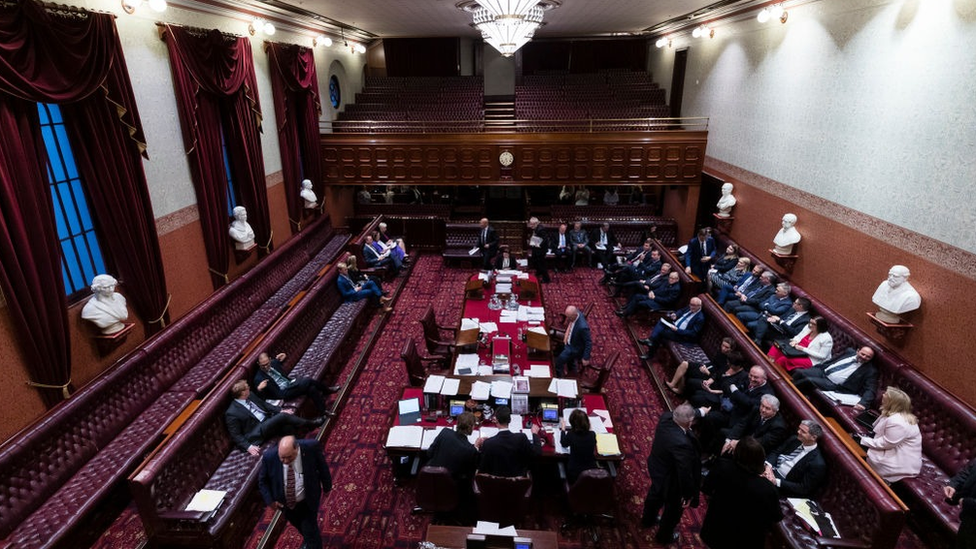 View of legislators in the NSW Legislative Council in 2019