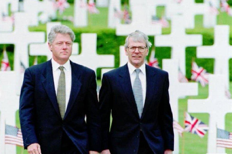 Bill Clinton and John Major