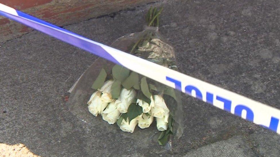 Flowers at the scene