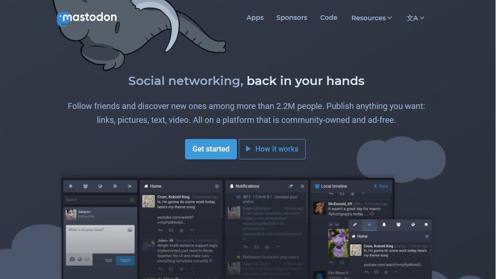 Mastodon login page