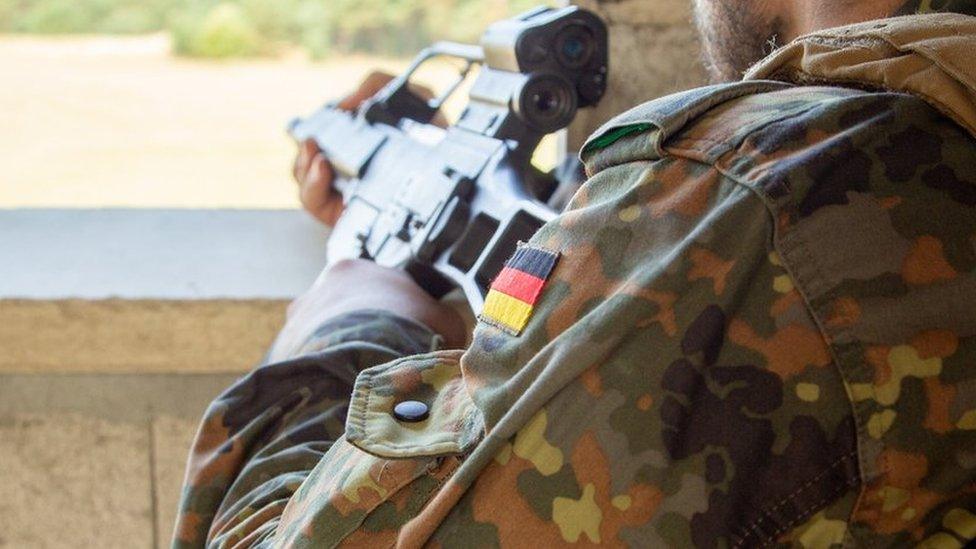 A stock picture of a German soldier