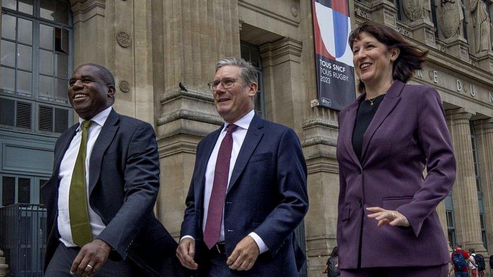 David Lammy, Keir Starmer and Rachel Reeves in Paris