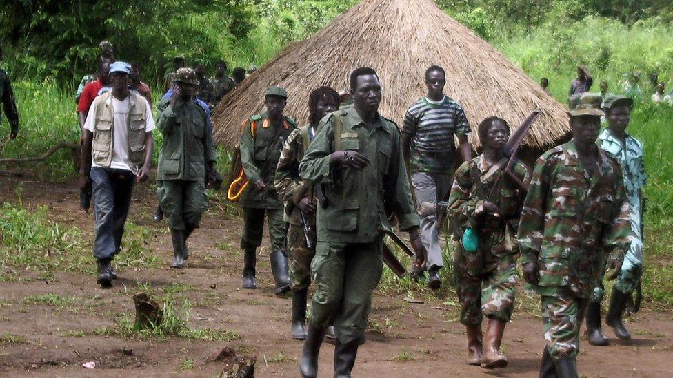 LRA fighters in Sudan (now South Sudan) near border with DR Congo - 2008 picture