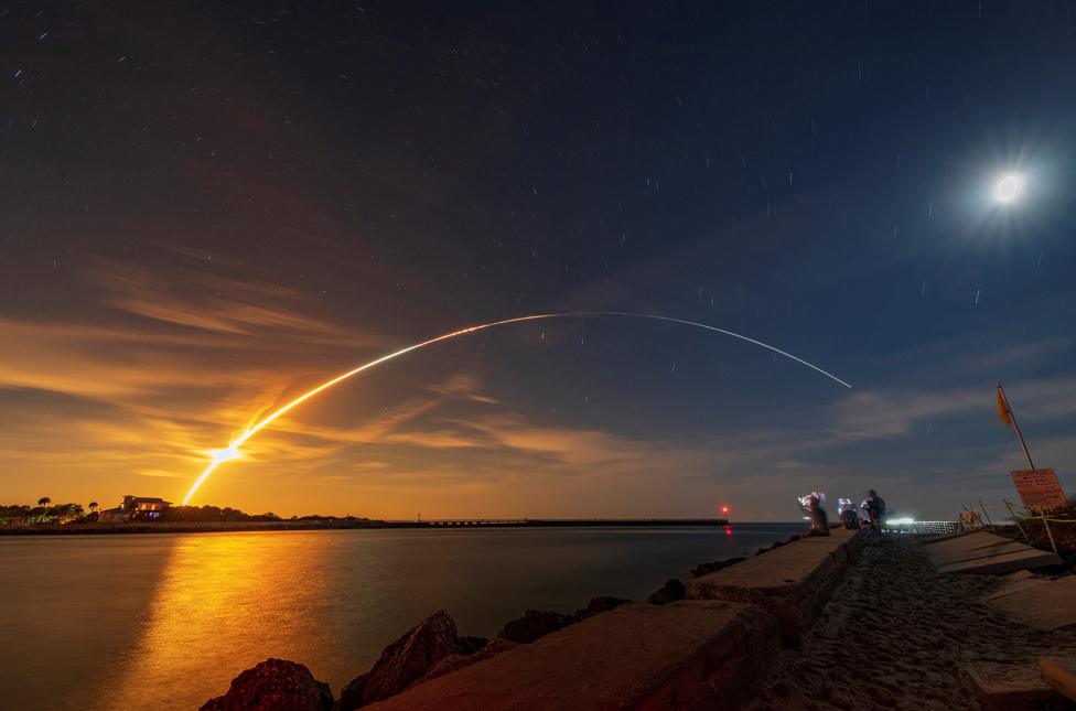 NASA's next-generation moon rocket, the Space Launch System (SLS) rocket with the Orion crew capsule, lifts off from launch, Florida, USA, 16 November 2022.