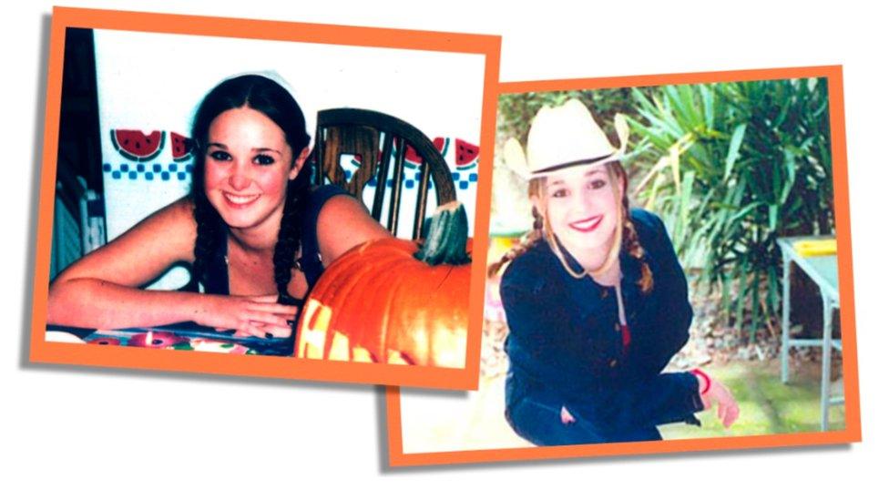 Two teenage images of Erica Harvey side-by-side, she is smiling and wearing a cowboy hat in one