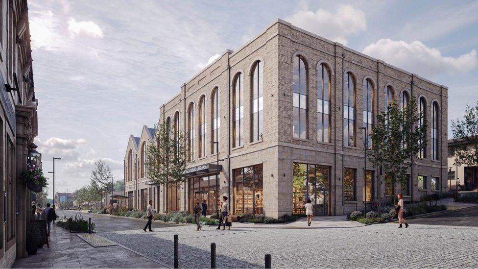 An artists impression of the new Stocksbridge 519 building