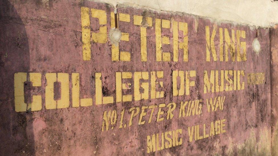 Sign for the Peter King College of Music, Lagos