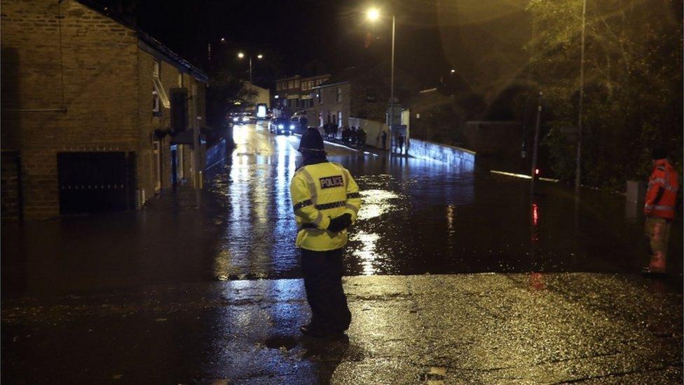 A flooded street