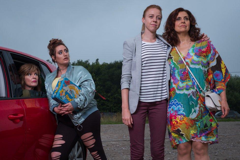 Lauren Socha (second from left) in The Other One