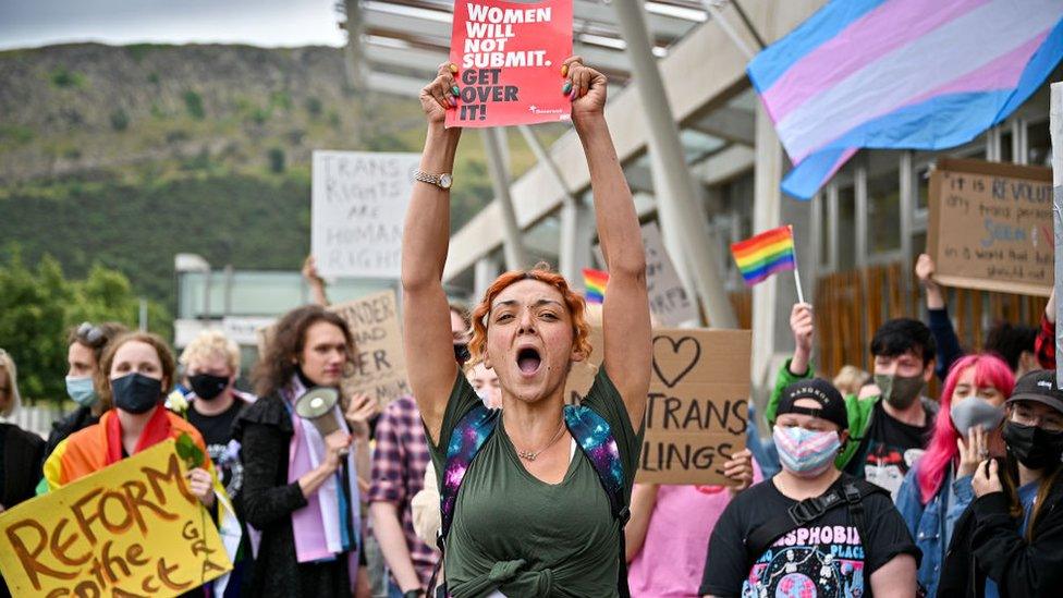 Protests outside Holyrood