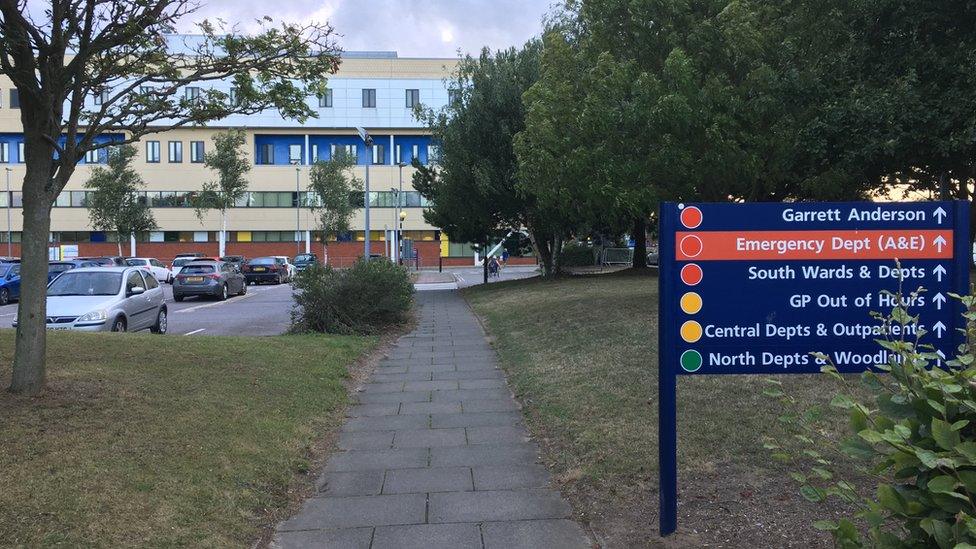 Ipswich Hospital sign