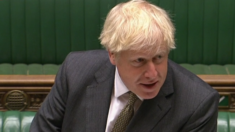 Prime Minister Boris Johnson at PMQs