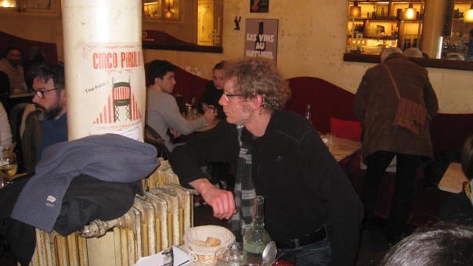 Gilles Bertin in a cafe in Toulouse