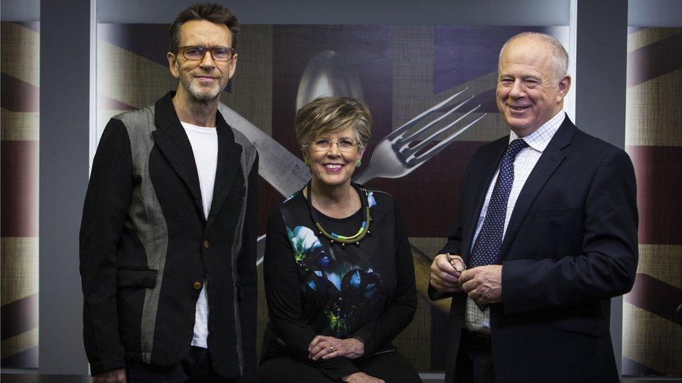 Oliver Peyton, Prue Leith and Matthew Fort