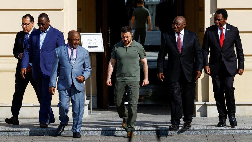 African leaders with zelensky