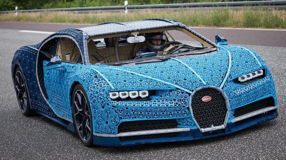 Bugatti Chiron made out of Lego