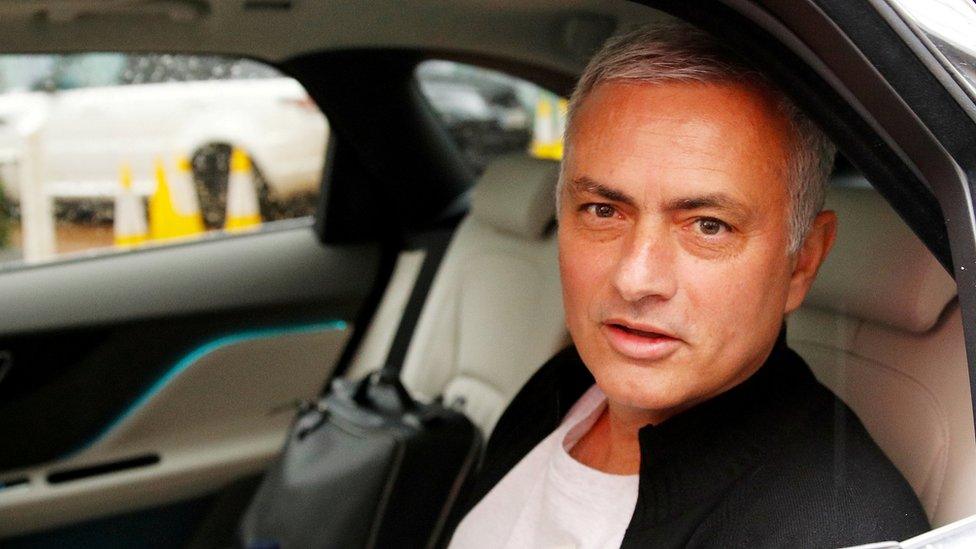 Jose Mourinho drives away after leaving his job as Manchester United manager in Decemebr