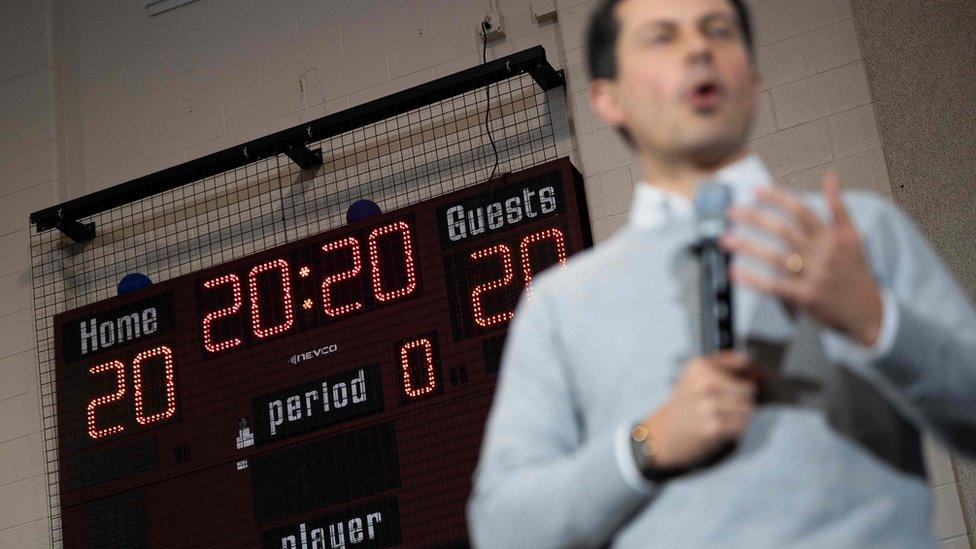 Pete Buttigieg at a town hall in Lebanon, New Hampshire