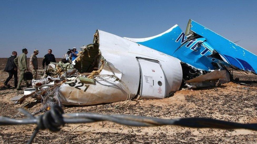 Metrojet wreckage in Egypt