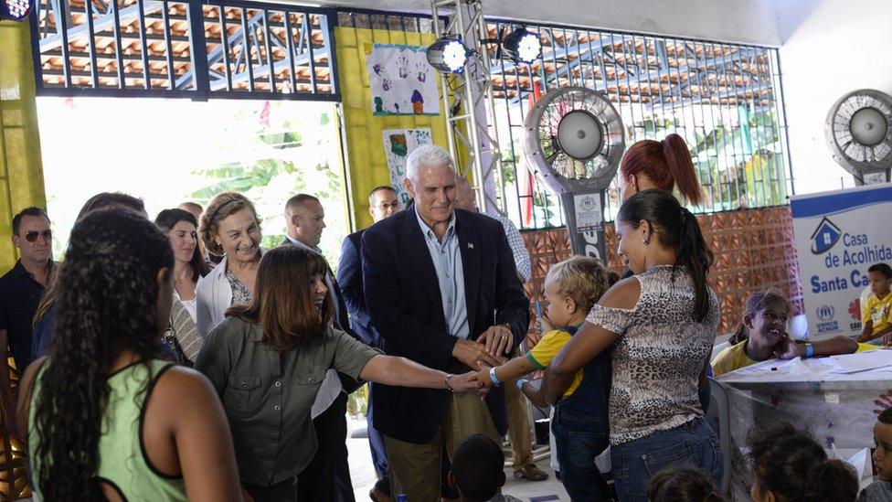 Pence visits Venezuelans in Manaus