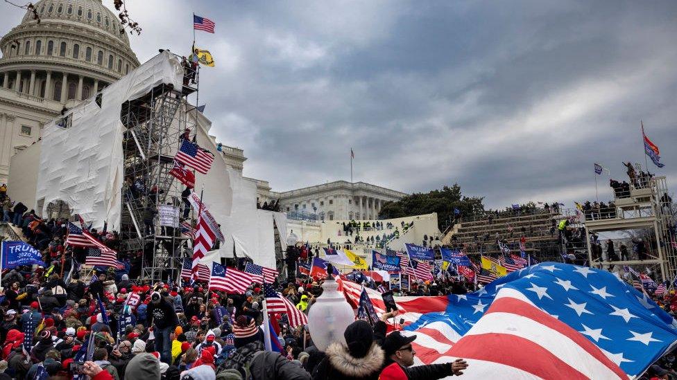 Demonstrators at the US Capitol