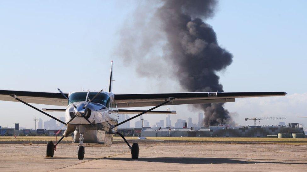 A view from the tarmac at Melbourne's Essendon Airport on Tuesday