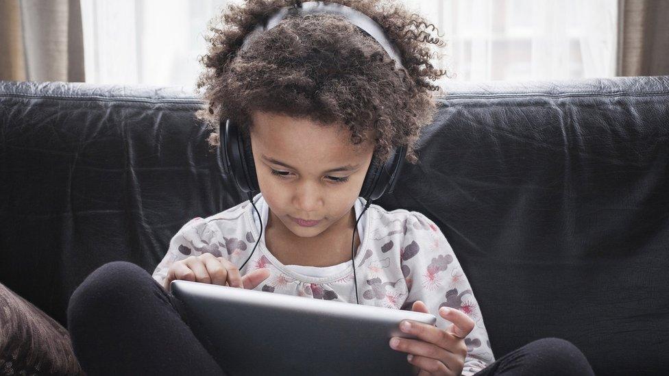 Girl watching TV