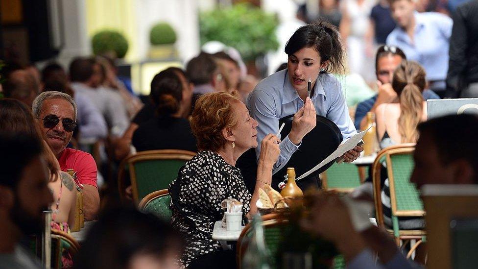 Waitress in London restaurant