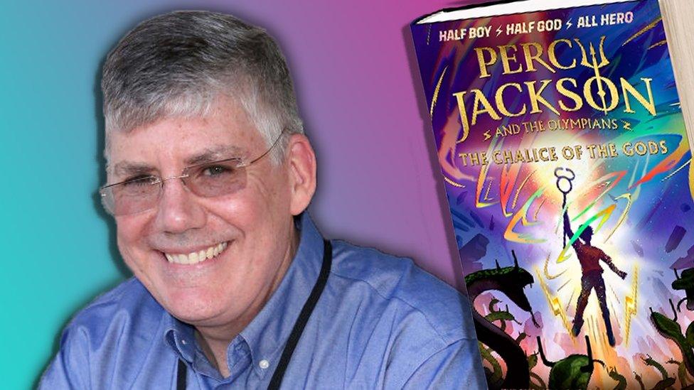 Rick Riordan and cover of new book