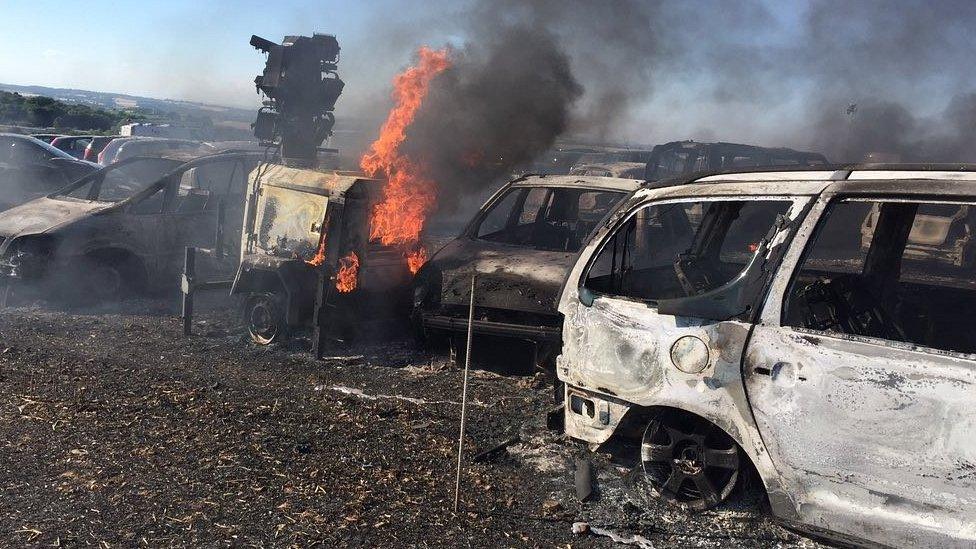 Fire at Boomtown Fair festival