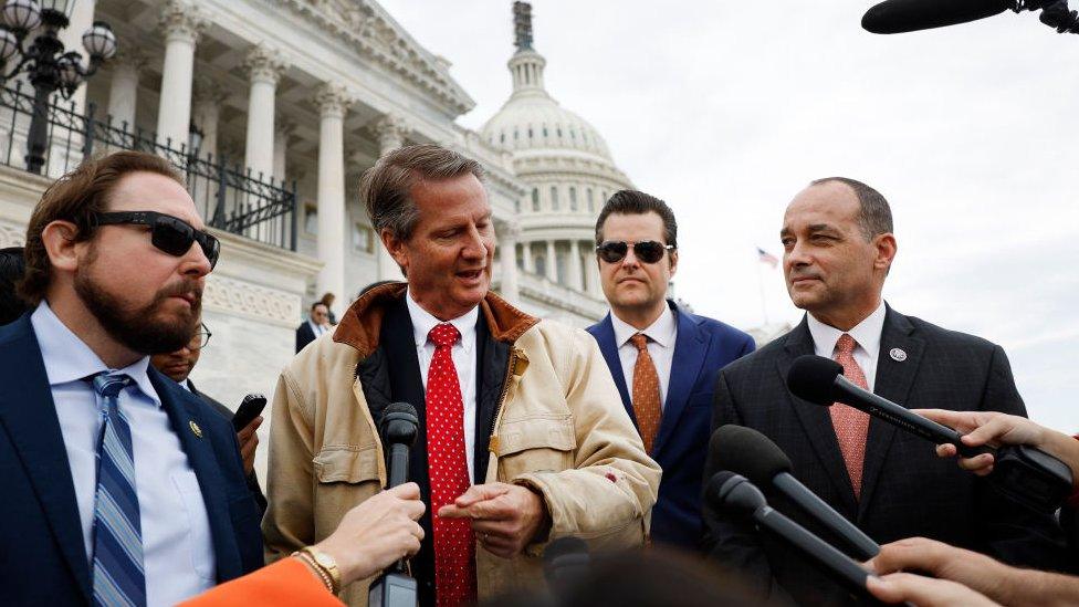 Representative Tim Burchett speaks to reporters