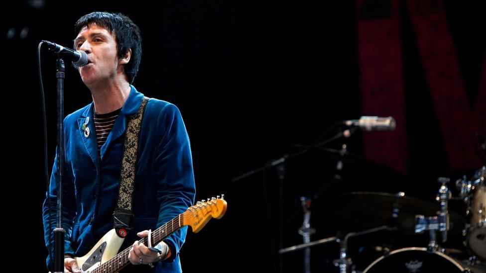 Johnny Marr playing at Glastonbury