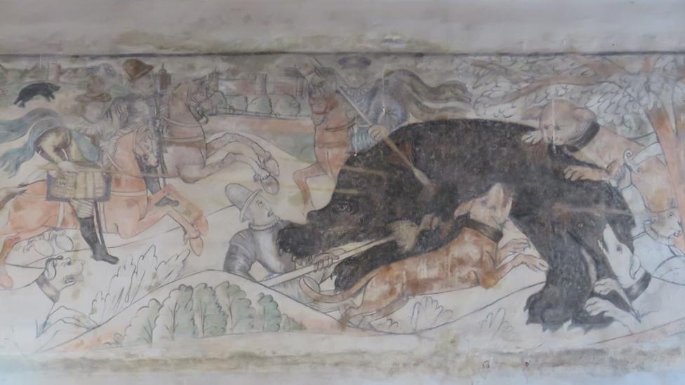 Bear mural, Madingley Hall