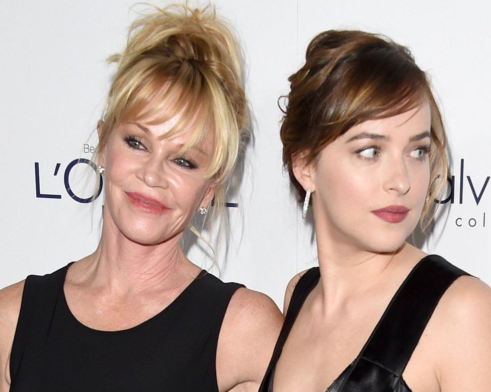 Actors Melanie Griffith (L) and Dakota Johnson attend the 22nd Annual ELLE Women in Hollywood Awards at Four Seasons Hotel Los Angeles at Beverly Hills on October 19, 2015 in Los Angeles, California.