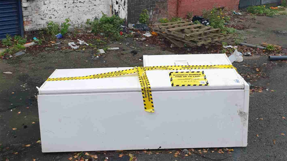 Fly-tipping crime scene