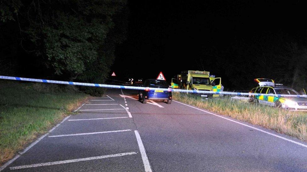 Scene of the killing on the A24 in Findon