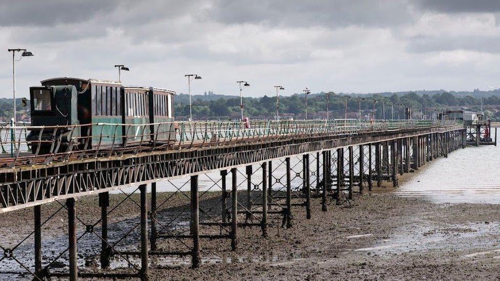 Train heading to Hythe pier